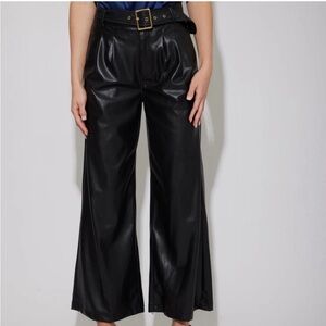 NWT Generation Love Genesis Vegan‎ Wide Leg Trousers Black Sz 8 $307